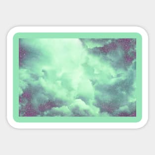 clouds mask pattern masks in pastel colors with glitter in mint green turquoise blue Sticker